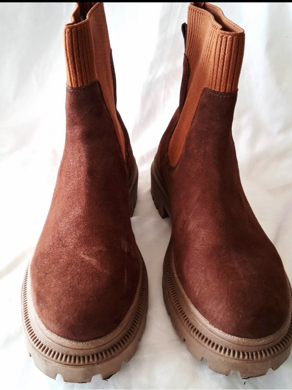 Serra Genuine Suede Womens Brown Chelsea Boots In Size 10 - Picture 3 of 7